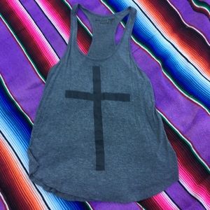 Loose fit grey charcoal tank top S